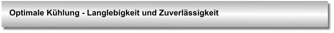 Optimale Kühlung - Langlebigkeit und Zuverlässigkeit